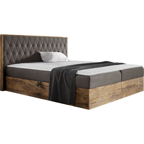 Lit boxspring Navis II, Faro 5, Continental, Double, 200x200, Tissu, Disponible, 208x208x103cm (1/5)
