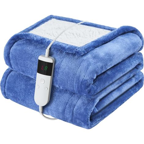 Elektrische Heizdecke – 150 x 180 cm – Flanell – 10 Heizstufen – 8-Stunden-Abschaltautomatik – Wohn-/Schlafzimmer (1/5)