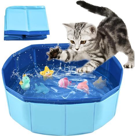 Faltbarer Pool, umweltfreundliches PVC, rutschfester Boden, für Katzen und Hunde, zum Baden und Spielen (1/5)