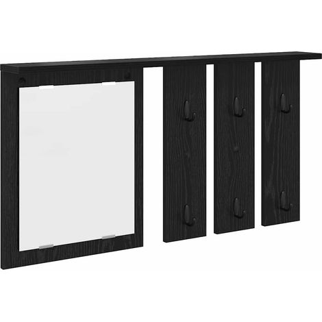 Porte-manteau mural avec étagère Chêne noir 85 x 10 x 45 cm