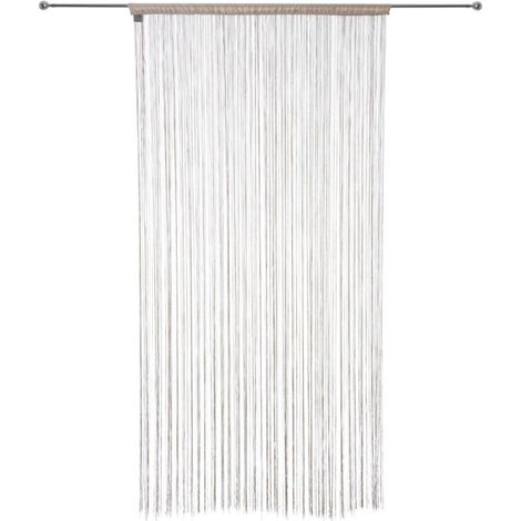 Atmosphera – Rideau fil 90x200cm lin – Lavable à la main – Bande pour tringle – Prêt-à-poser pour décoration intérieure