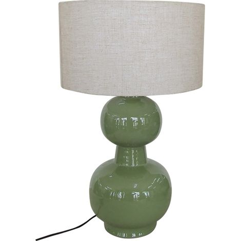 Grande lampe Laki pied céramique vert matcha D40 H65cm (1/4)