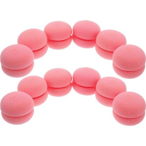 Éponge à cheveux en forme de champignon, fer à friser, pour 12 outils de coiffure roses (1/5)