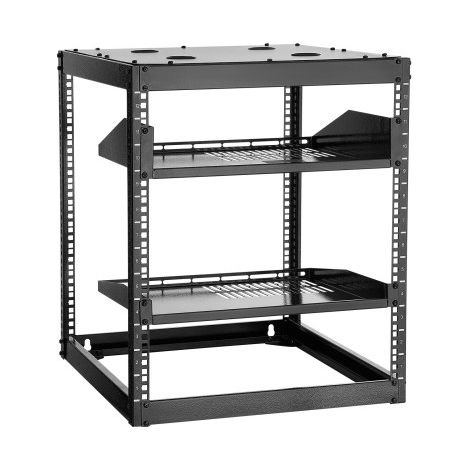Rack de Serveur à Cadre Ouvert 12U Support de Réseau Autoportant (1/5)