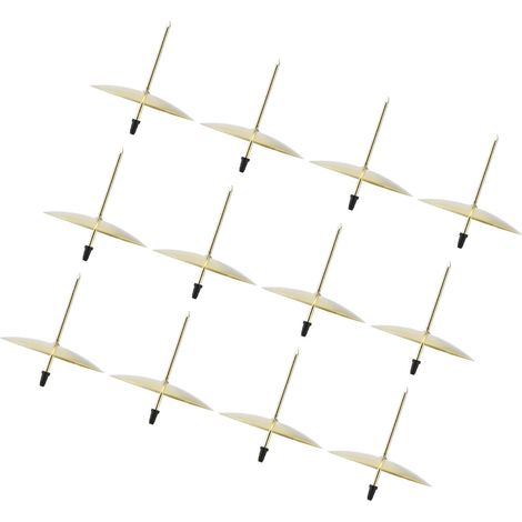 12 pièces Support Bougie Métal Doré 7x6,5cm - Porte-Bougie Décoratif Stable pour Fêtes et Événements
