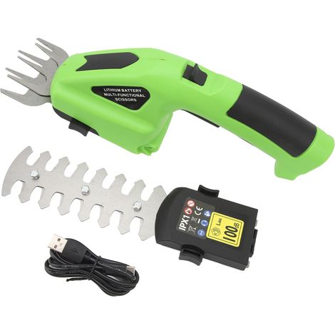 Tondeuse à gazon et taille-haies sans fil 2 en 1 HILDA avec batterie lithium-ion rechargeable 7,2 V 2,0 Ah et câble USB (1/5)