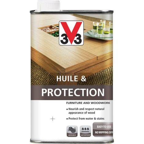 V33 Huile pour meubles teck 0,5 L protection bois (1/2)