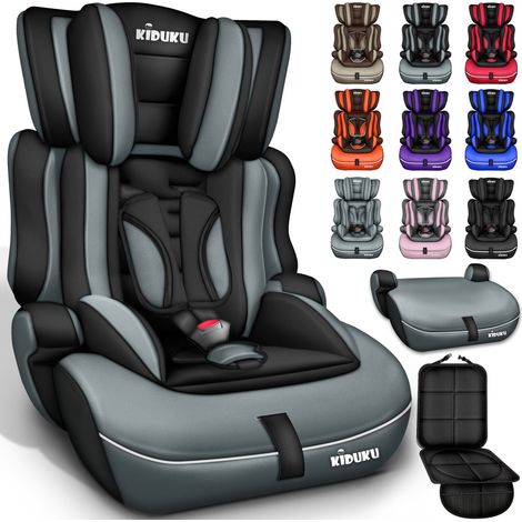 KIDUKU Seggiolino auto, cresce con il bambino, sedile, universale, approvato con la normativa ECE R129, 9-36 kg (1-12 anni), gruppo 1+2+3