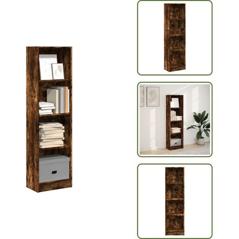 Bücherregal Räuchereiche 40x24x143 cm Holzwerkstoff - Bücherregal - Bücherregale - Bücherschrank - Bücherschränke