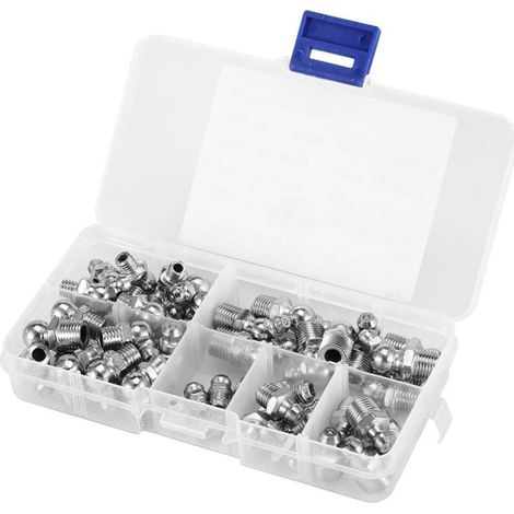 Kit de 45 raccords de graissage M6/M8/M10, adaptateur pour pistolet à graisse, pièces mécaniques pour équipements industriels et machines