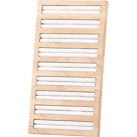 Plateau de présentation rectangulaire en bois de bambou pour bagues, organisateur de bijoux (blanc) (1/5)
