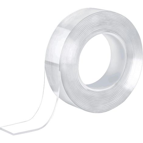 Nano Tape,Ruban Adhésif Double Face Transparent,Ruban Imperméable Super Collant,Traceless Double Face Bande Antidérapante Réutilisable Lavable et Multifonctionnelle (5M)