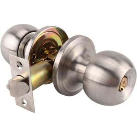 Set of satin chrome privacy knobs, Tulip design door lock for interior doors with Turn locking mechanism (1/4)