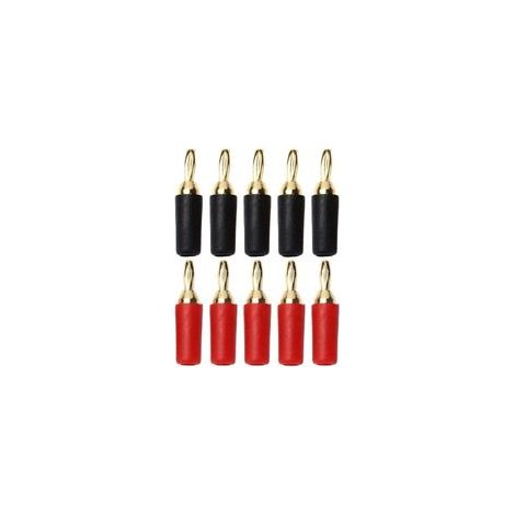 Lot de 5 paires (10 pièces) de fiches bananes de 2.5mm (1/4)