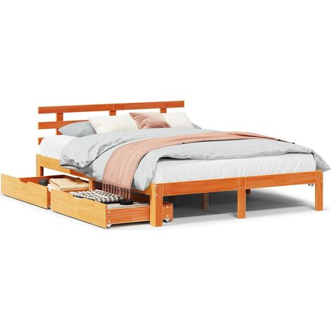 Maison Exclusive - Estructura cama con cajones madera pino marrón