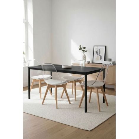 Mesas Comedor - Mesa Rectangular Dino 100x60 cm - Negro (1/5)