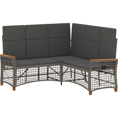Maison Exclusive - Garten Liegesofa Set Grau und Dunkelgrau 164 x