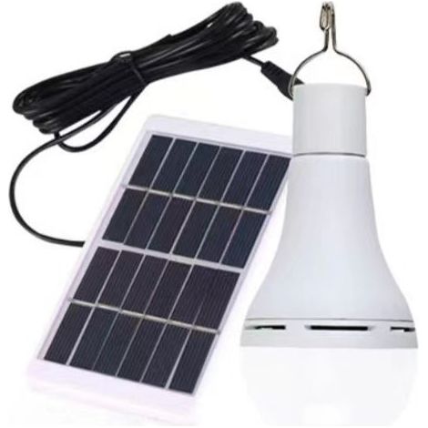 Ampoules solaires avec télécommande, 10 W - Rechargeables par USB - pour la maison, l'abri de jardin, la randonnée, le camping, la tente, les ouragans et les pannes de courant (1/5)