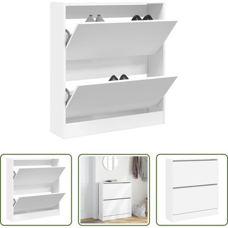 vidaXL Schuhschrank für kleine Räume -  Schuhschrank Weiß 80x21x87,5 cm Holzwerkstoff (1/5)
