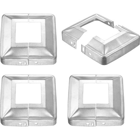 4Pcs Enveloppe De Base De Poteau 3.75"x3.75" Silver (1/5)