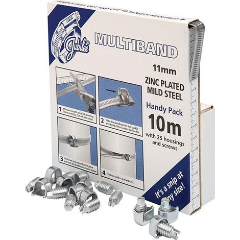 Multiband Mild Steel Handy Pack 11mm (10m + 25 Housings/Screws) (1/3)
