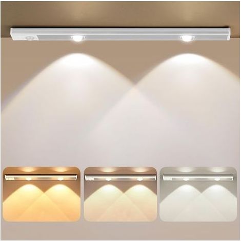 Closet Light, 6000K Rechargeable LED Lamp with USB, Wireless Kitchen LED Light with Motion Sensor, LED Night Light with Magnetic Strip for Cabinets/Hallways/Garage/Stairs (1/5)
