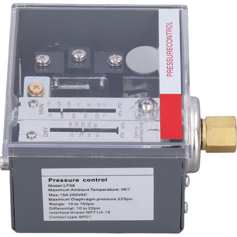 LEFOO Interrupteur de Pression pour Chaudière, Réservoir d'Eau 225psi, NPT1/4‑18, SPDT LF56 (1/5)