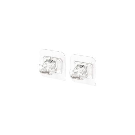 Support Tringle Rideau Adhésif Transparent 4 Pièces Crochets Auto-Collants pour Cuisine Salle de Bain Sans Perçage (1/4)