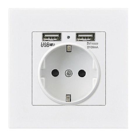 HOXILEELEO - Prise aux normes européennes, deux ports USB, avec voyant lumineux