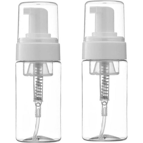 Flaconi dispenser in plastica con erogatore a schiuma, ricaricabili, da 100 ml, per lozioni cosmetiche, shampoo e detergenti per il viso. (1/5)