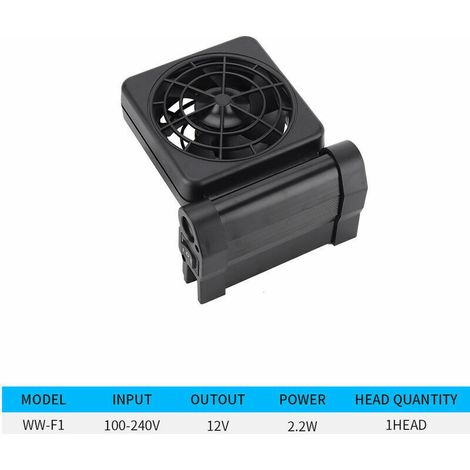 Ventilador de refrigeración mini para acuario, ventilador de enfriamiento para acuicultura con velocidad de aire ajustable (WW-F1 One Head) (1/5)