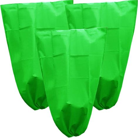 Lot de 3 Housses de Protection des Plantes en Tissu Non Tissé Vert 80X60 CM Cordon de Serrage Couverture Arborée Résistante Gel et Couverture Hiver (1/5)