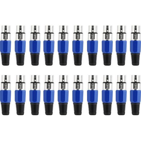 Connecteur de prise Audio XLR femelle à 3 broches, 20 pièces, pour Studio de scène KTV (1/5)