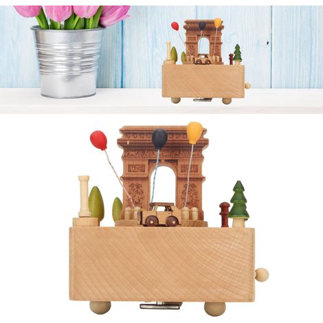 Arc-de-Triomphe-Spieluhr, Musikglocke, Valentinstags-Spieluhr, Holzartikel, originelles Geschenk, Geburtstagsgeschenk, Musikkanone (1/5)