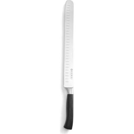HENDI Schinken-/Lachsmesser, Profi Line, Grantonschliff, Schwarz, (L)430mm