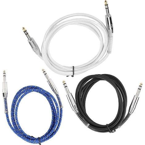 3 câbles guitare électrique 1,8 m, jack 6,35 mm mâle-mâle, ligne audio blindée pour voiture, cordon instrument professionnel, connexion ampli/pédale (1/4)