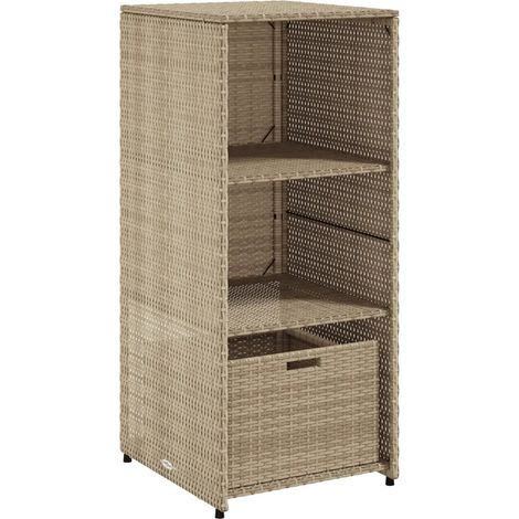 Armario de almacenamiento para jardín de 50 x 55 x 115 cm espacio de almacenamiento resistente diseño moderno resina tejida beige 020047423 (1/5)