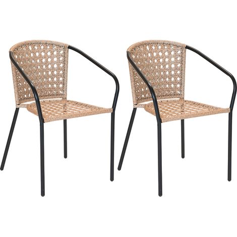 Lot de 2 Fauteuil en jardin en résine tressée imitation rotin Cocos - Jardiline (1/5)