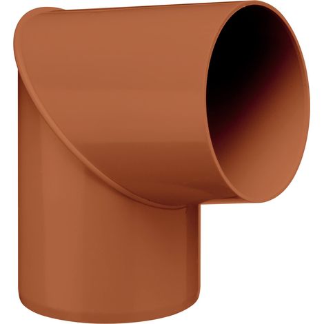 INEFA Fallrohrbogen 80 Grad, Verbindungsstück Dachrinnenzubehör, einfache Steckmontage, Made in Germany - DN75 / 75mm Braun