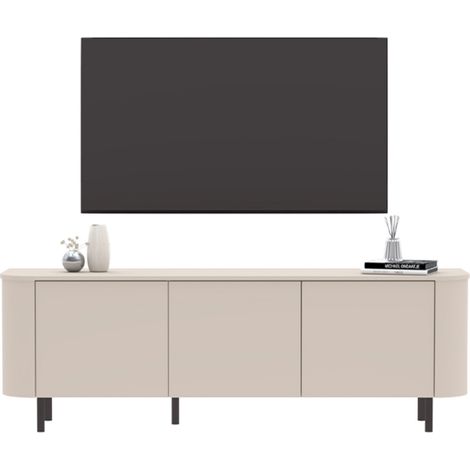 Mobile TV 3 ante bordi arrotondati cashmere L180,2 cm - BORA (1/5)