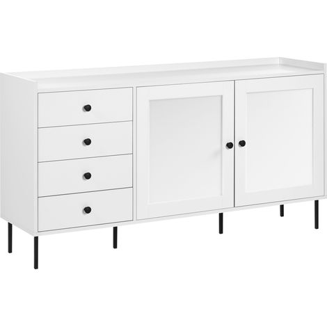 Aparador escandinavo 4 cajones 2 puertas metal blanco Alcove
