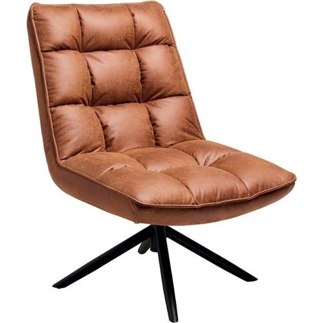 Fauteuil relax rotatif tissu microfibres marron Casita GRUNDY