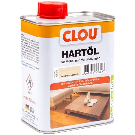 Clou Hartöl 750 ml weiß transparent Holzöle (1/4)