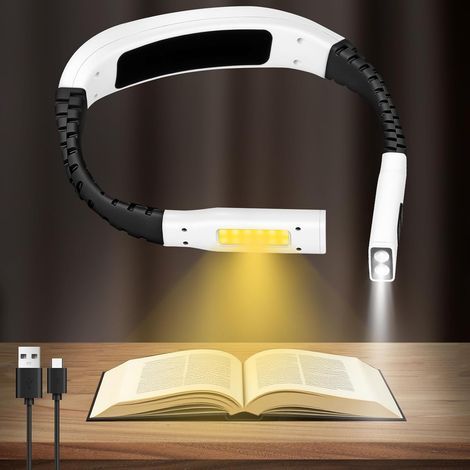 Neck Reading Light, Rechargeable Bed Reading Lamp, Portable Reading Light for Bed, 3 Colors, Suitable Christmas Gifts, for Travel, Knitting, Sewing, Camping (1/5)