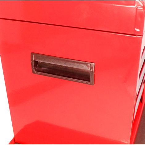 Armadio portautensili 52x28x95 cm in metallo rosso con ruote per garage e officina FloraGrace (1/5)