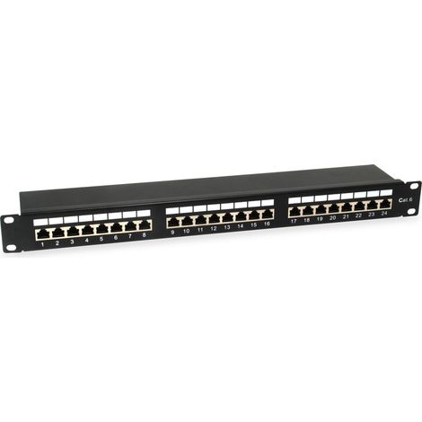 Equip 326425 pannello di distribuzione 24 porte nero