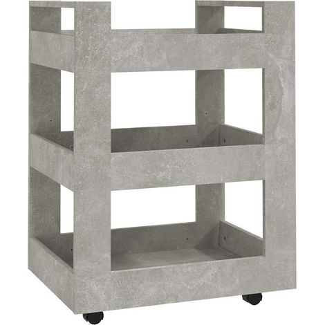 Maison Exclusive - Carrito de cocina madera contrachapada gris ho (1/5)
