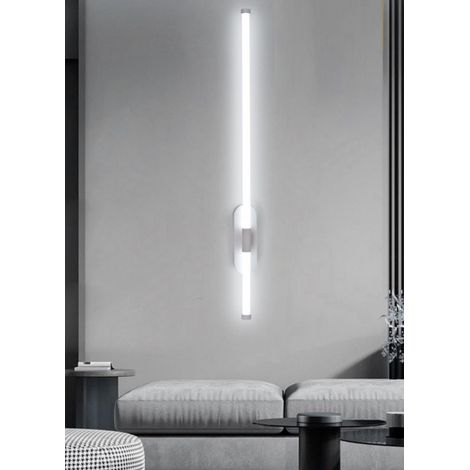 Applique led 12W lineare bianco lampada da parete tubolare verticale orizzontale design moderno minimal luce per camera bagno Bianco freddo