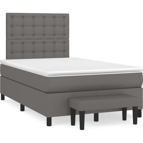 Maison Exclusive - Sommier à lattes de lit avec matelas gris 120x190 cm similicuir