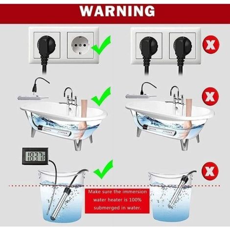Chauffe-eau submersible électrique 3000w piscine chauffage rapide tige de chauffage intelligent (1/5)